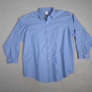 Brooks Brothers Mens Blue Button Down Collar Non Iron Dress Shirt 18 4 5